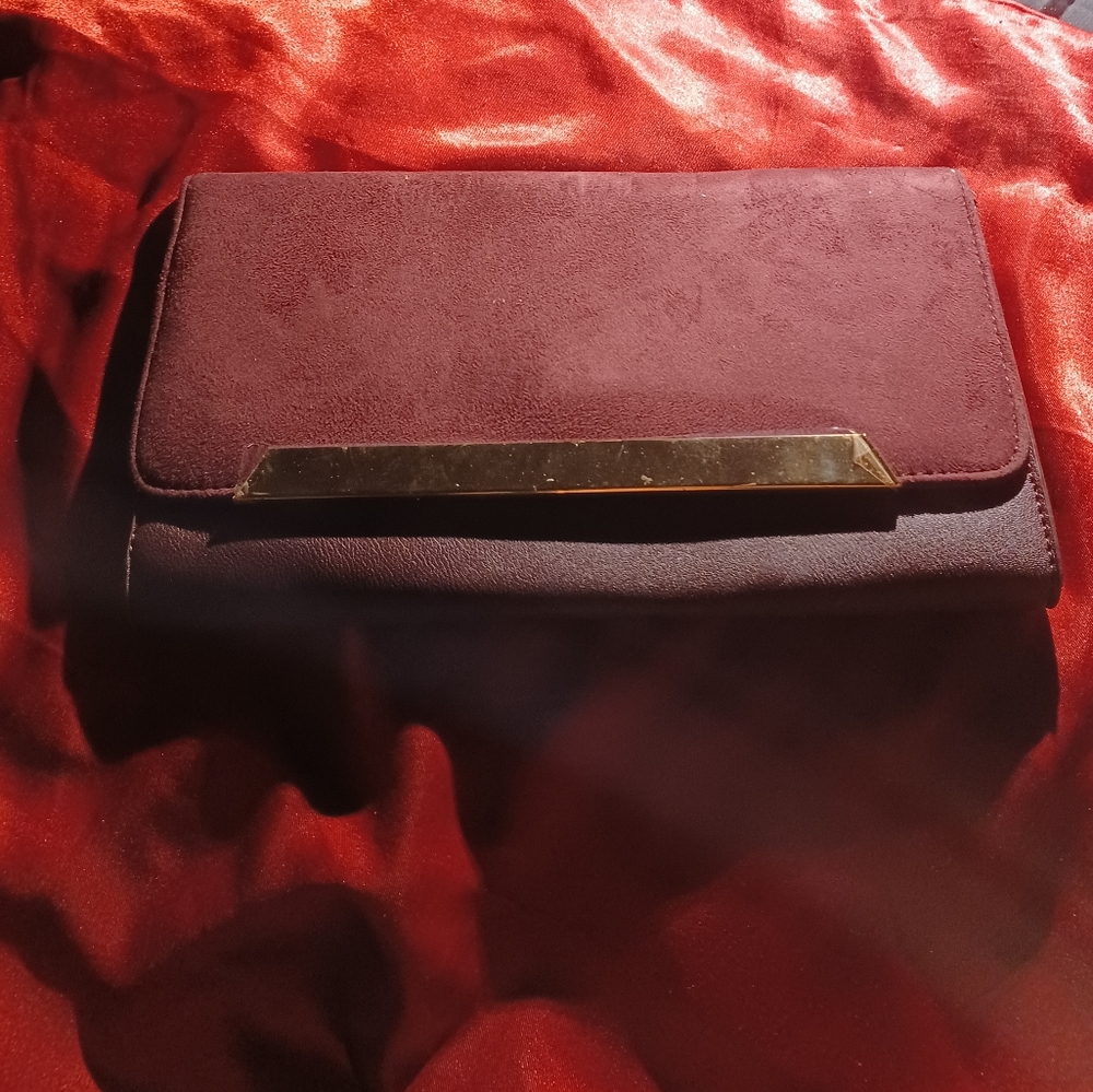 Very rare Burgundy Cato two way 2way bag clutch gold hardware chain handle - Picture 2 of 16
